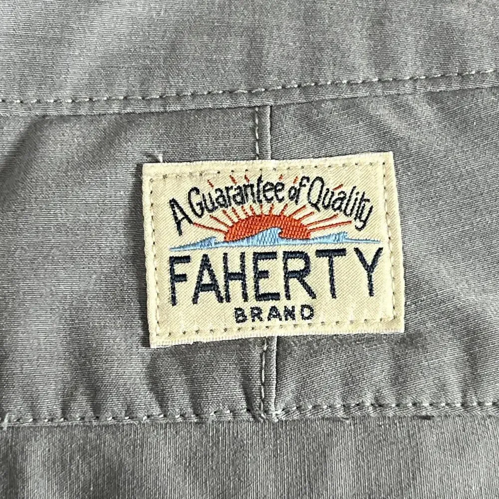 Faherty Shorts Mens 33 Waist Gray Chino Microfiber Stretch Pockets All Day